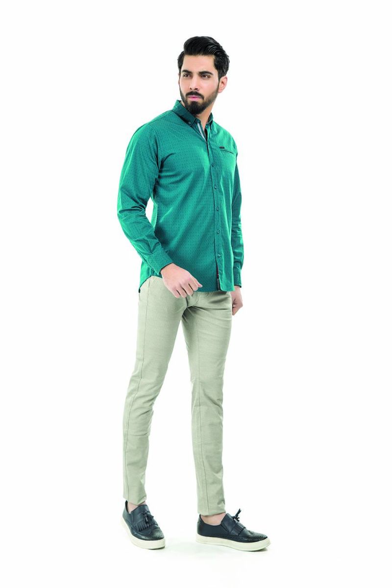 Green Casual Shirt FS Regular Fit Equator