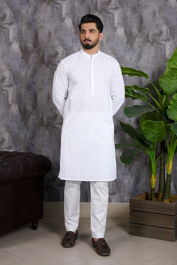 White Qaftan Cotton Kurta Equator